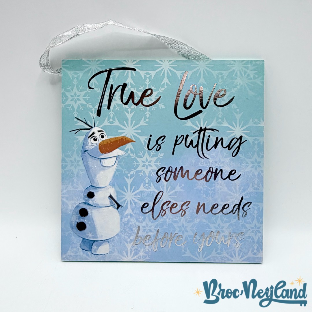 Plaque-bois-Olaf-True-Love-Disney-Primark-La-Reine-des-Neiges-cadre-décoration (1)