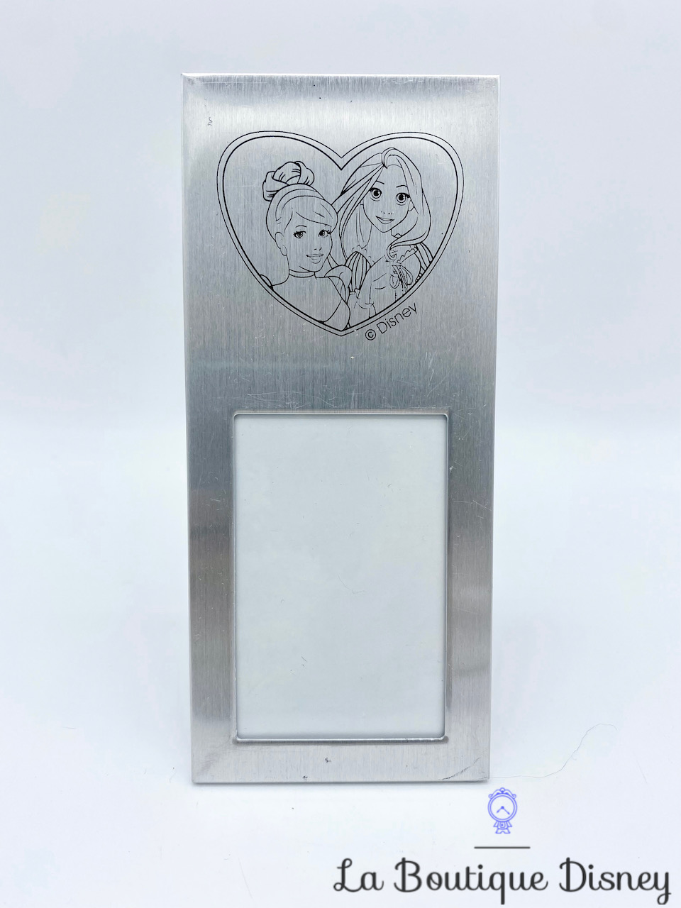 Cadre photo Cendrillon Raiponce Disney Princess gris métal coeur