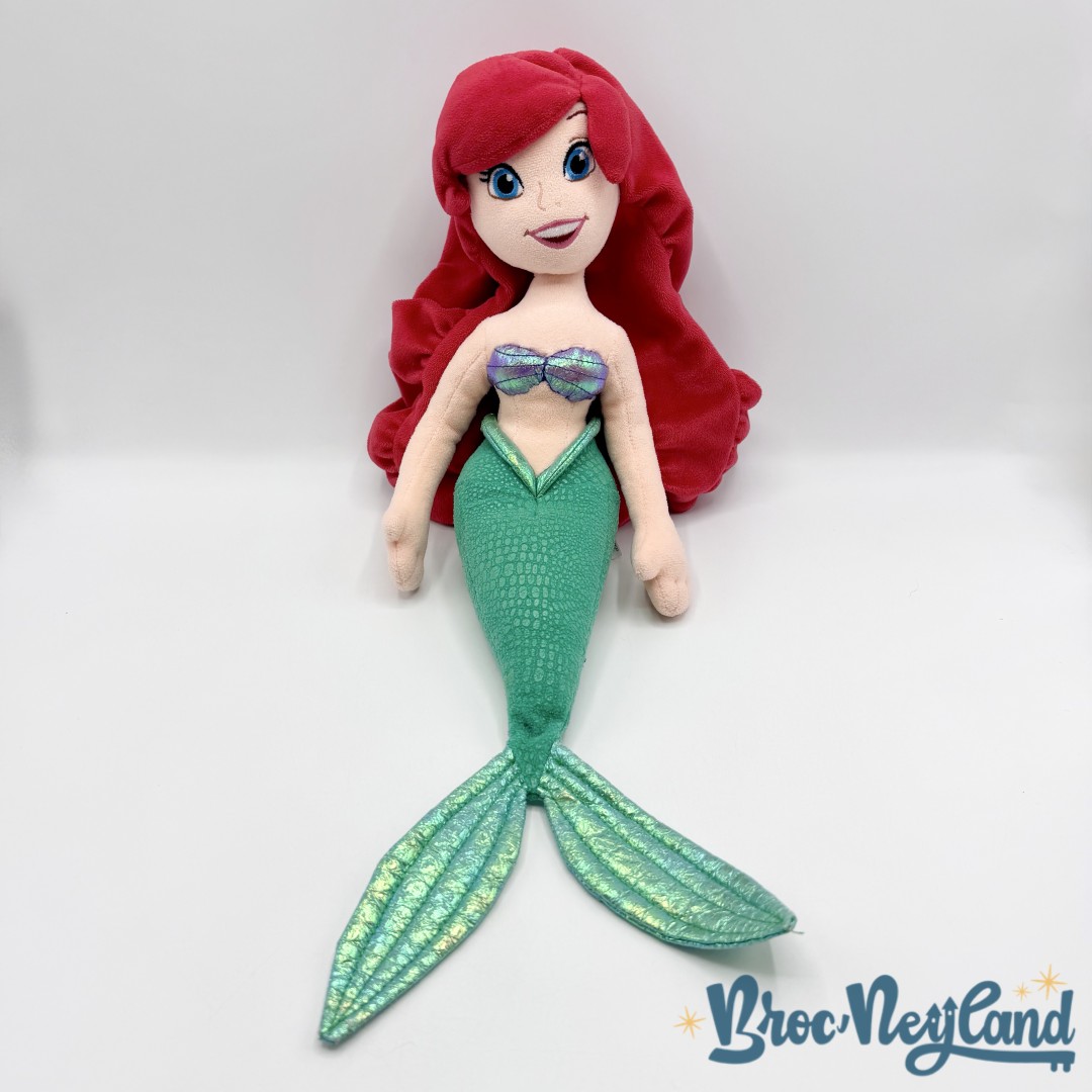 Poupée Chiffon Ariel Robe Rose La Petite Sirène Disney Store Peluche Princesse 53 Cm
