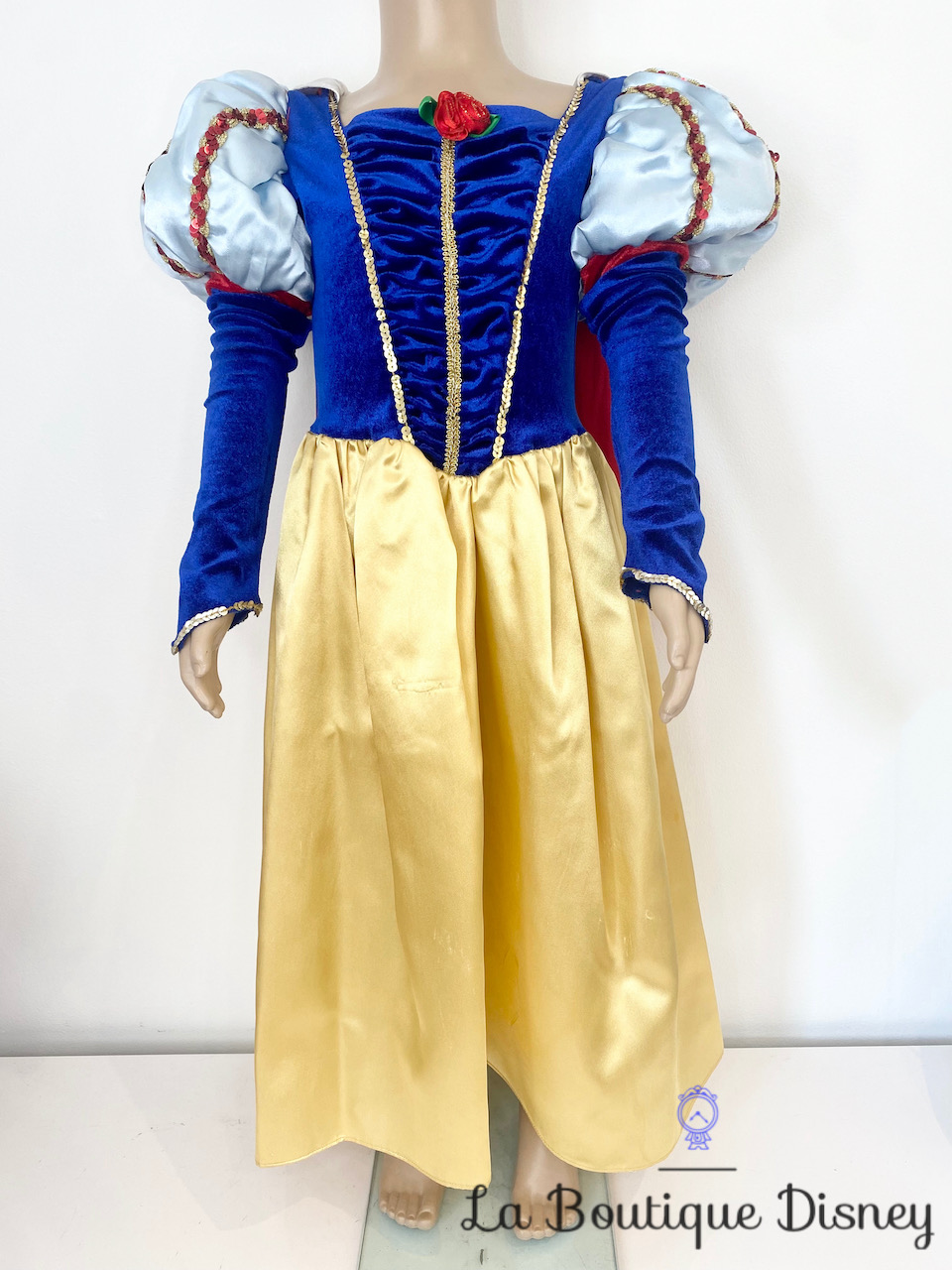 Déguisement Blanche Neige Disney Store Exclusive taille 7-8 ans robe princesse bleu jaune cape rouge
