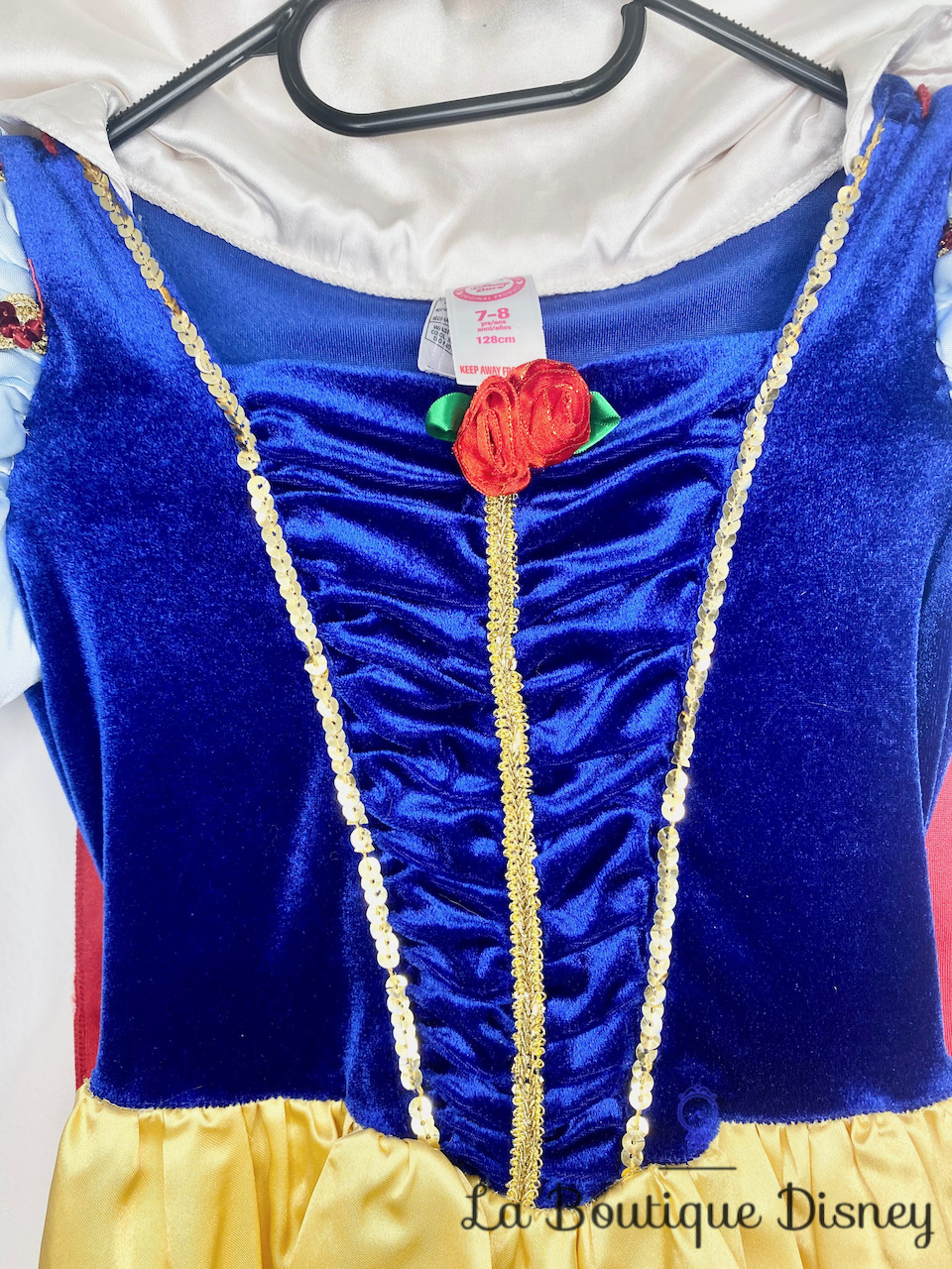 Déguisement Blanche Neige Disney Store Exclusive taille 7-8 ans robe  princesse bleu jaune cape rouge