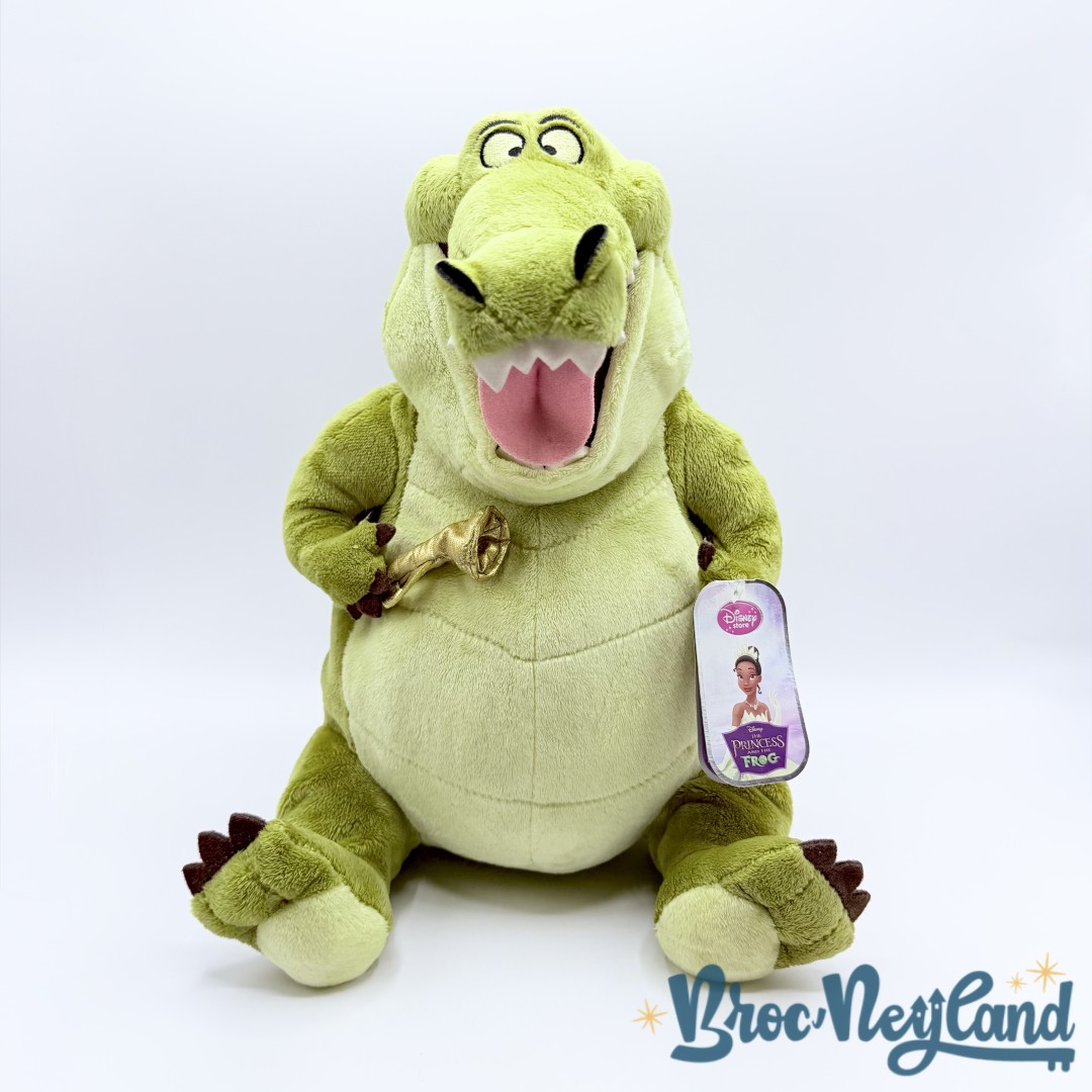 Peluche-Louis-trompette-La-Princesse-et-la-Grenouille-Disney-Store-2009-crocodile-alligator-vert-32-cm (2)