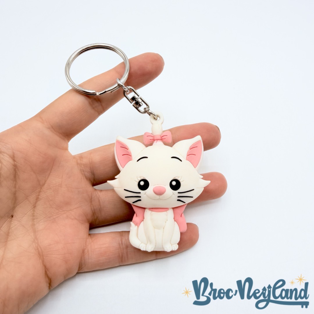 Porte-clés-Marie-Les-Aristochats-Disneyland-Paris-Disney-figurine-plastique-chat-blanc (3)