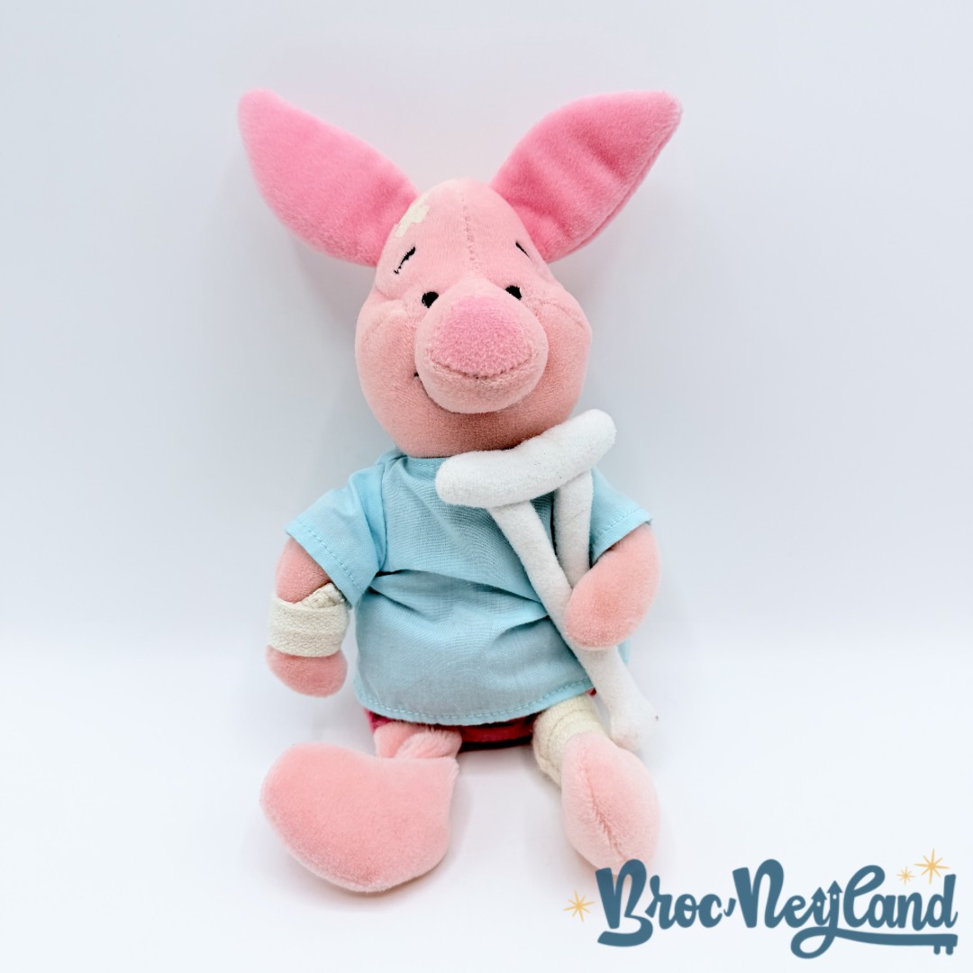 Peluche-Porcinet-Béquille-Disney-Store-Hôpital-blessé-Winnie-ourson-collection-22-cm (2)