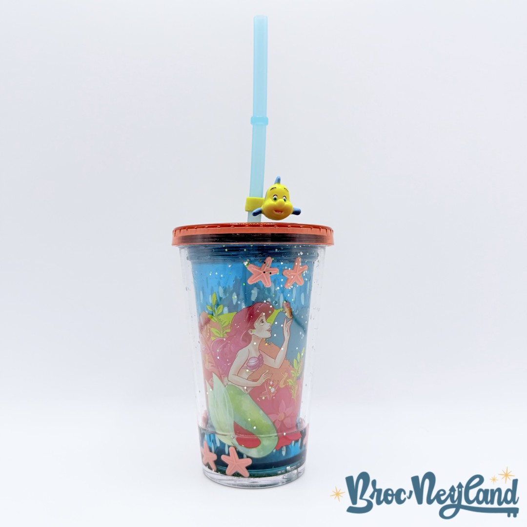 Gobelet-paille-Ariel-La-Petite-Sirène-Disney-Store-2023-verre-plastique-double-paroi (2)