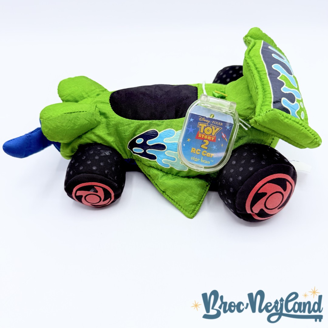 Peluche-RC-Car-Karting-Toy-Story-2-Disney-Mattel-2000-Star-Bean-voiture-vert-18-cm (7)