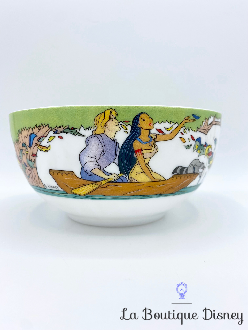Bol Pocahontas John Smith Disney vintage tasse mug Meeko indien pirogue rivière vent