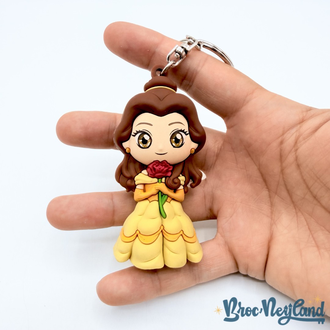 Porte-clés-Belle-La-Belle-et-la-Bête-Disneyland-Paris-Disney-figurine-plastique-princesse-jaune (3)