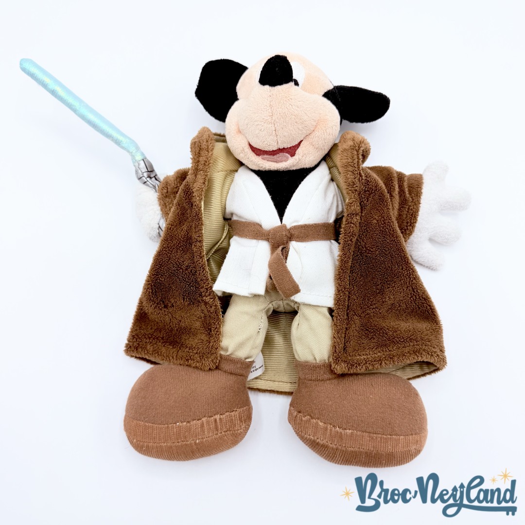Peluche-Mickey-Mouse-Jedi-Star-Wars-Disneyland-Paris-Disney-marron-sabre-laser-25-cm (2)