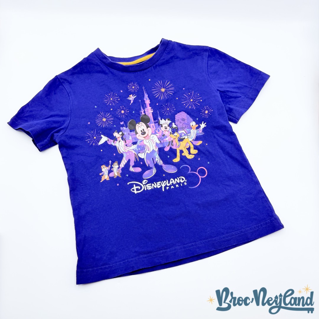 Tee-shirt-Mickey-et-ses-amis-30ème -anniversaire-Disneyland-Paris-Disney-taille-4-ans-bleu (3)