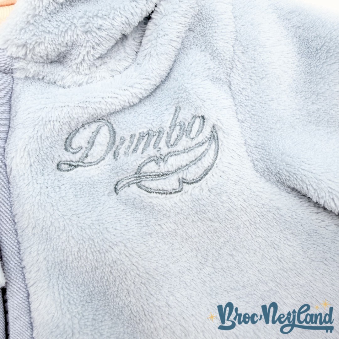 Veste-polaire-Dumbo-Disneyland-Paris-Disney-taille-6-mois-éléphant-gris-capuche (1)