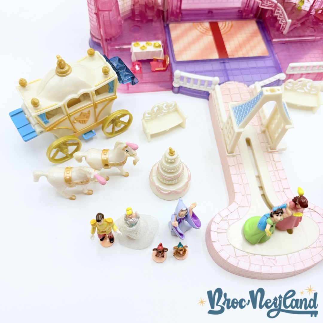 Polly-Pocket-Le-Château-enchanté-de-Cendrillon-Disney-Bluebird-1995-palais-100%-COMPLET (6)