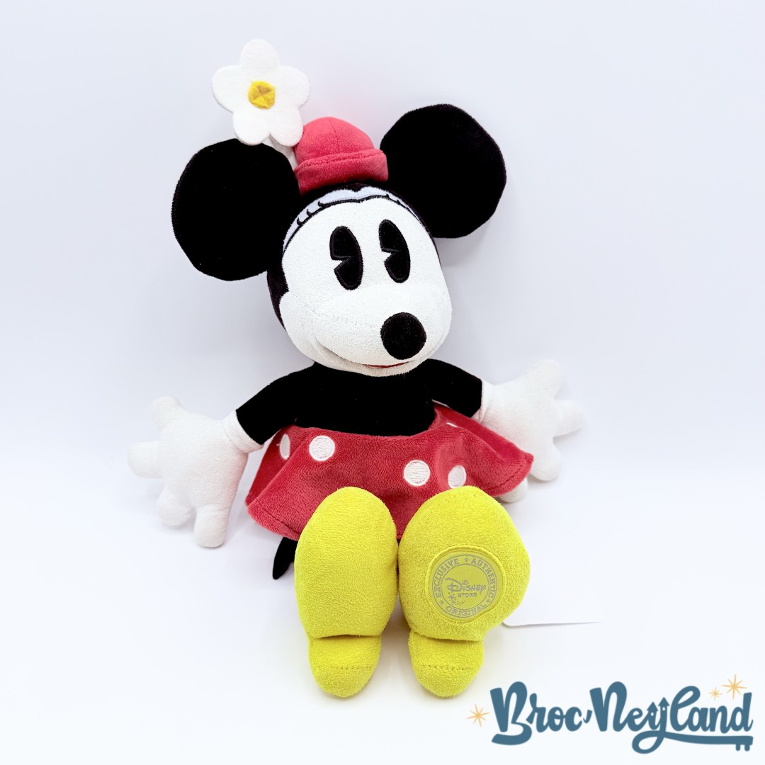 Peluche-Minnie-Mouse-rétro-vintage-Disney-Store-fleur-écusson-38-cm (3)
