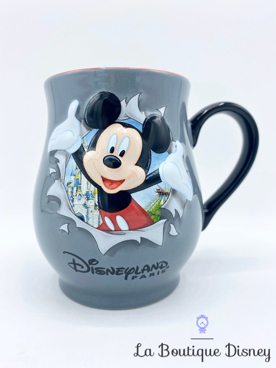 Tasse Mickey Mouse Disneyland Paris 2017 mug Disney trou déchiré gris