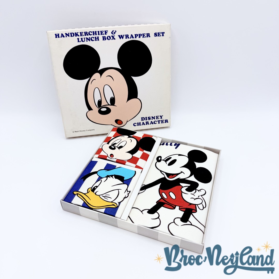 Coffret-Torchon-et-Serviettes-Mickey-Mouse-Disney-Sankei-Japon-vintage-Handkerchief-Lunch-Box-Wrapper-Set (2)