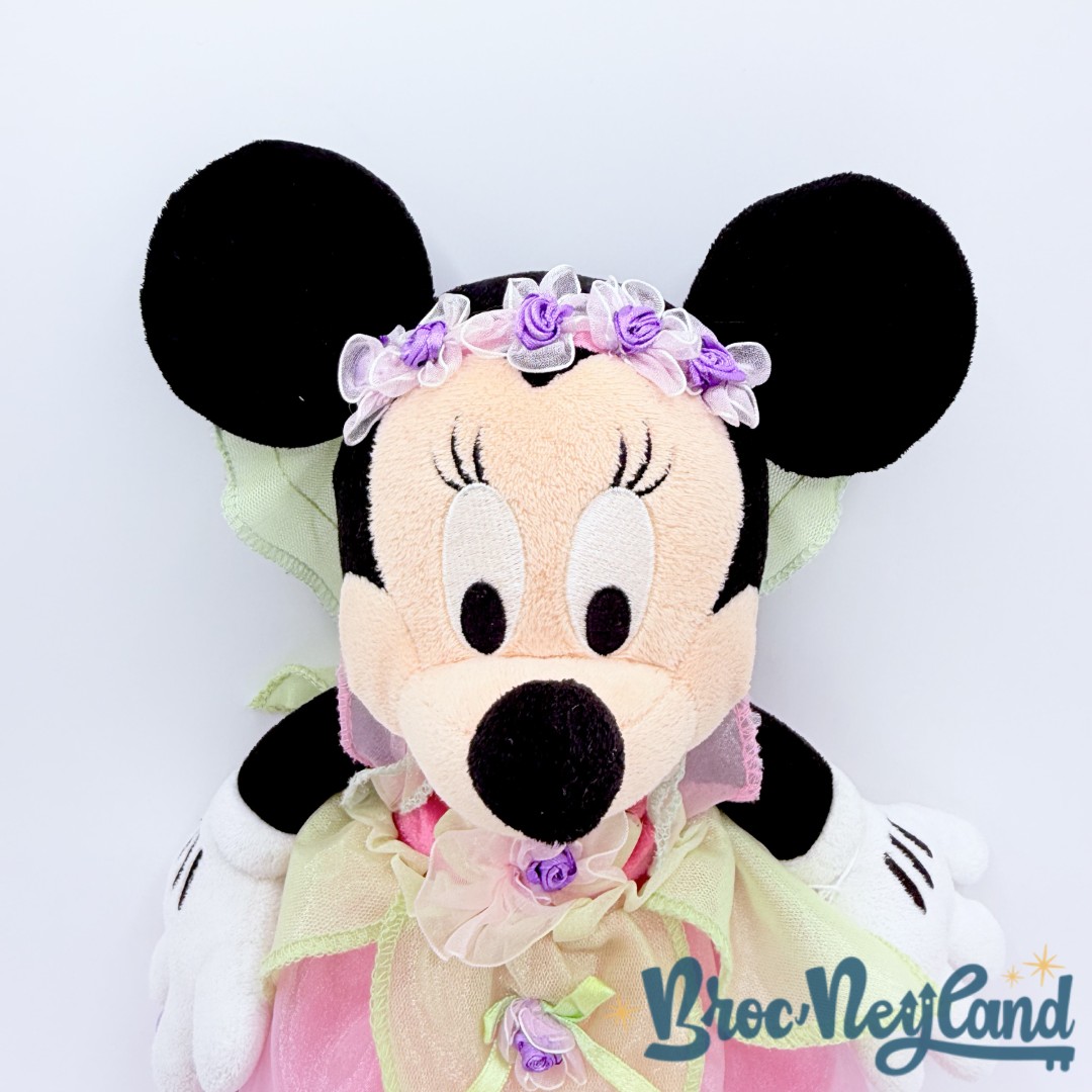 Peluche-Minnie-Mouse-Fée-Princesse-Disneyland-Paris-Disney-rose-verte-36-cm (4)