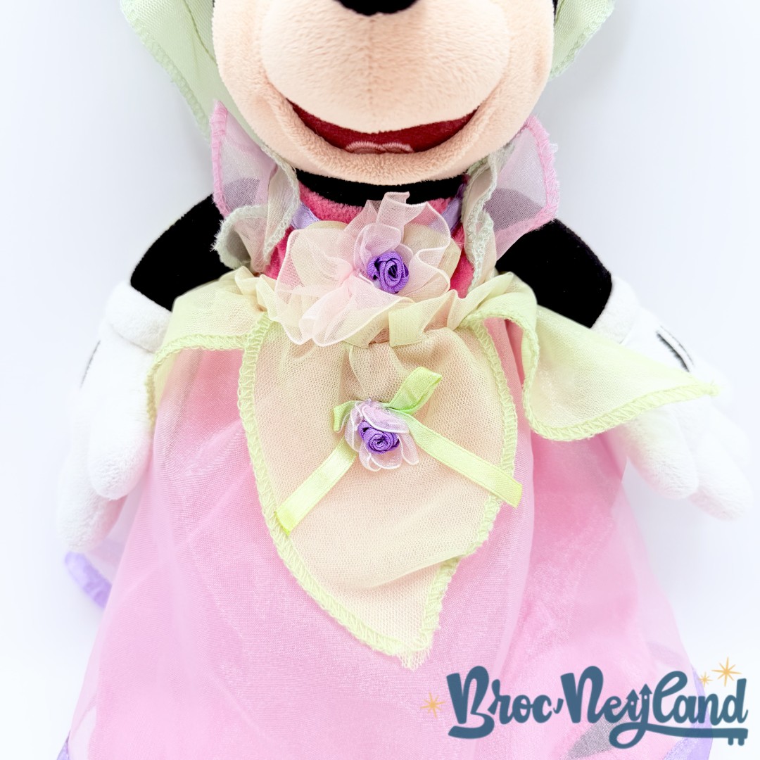 Peluche-Minnie-Mouse-Fée-Princesse-Disneyland-Paris-Disney-rose-verte-36-cm (3)