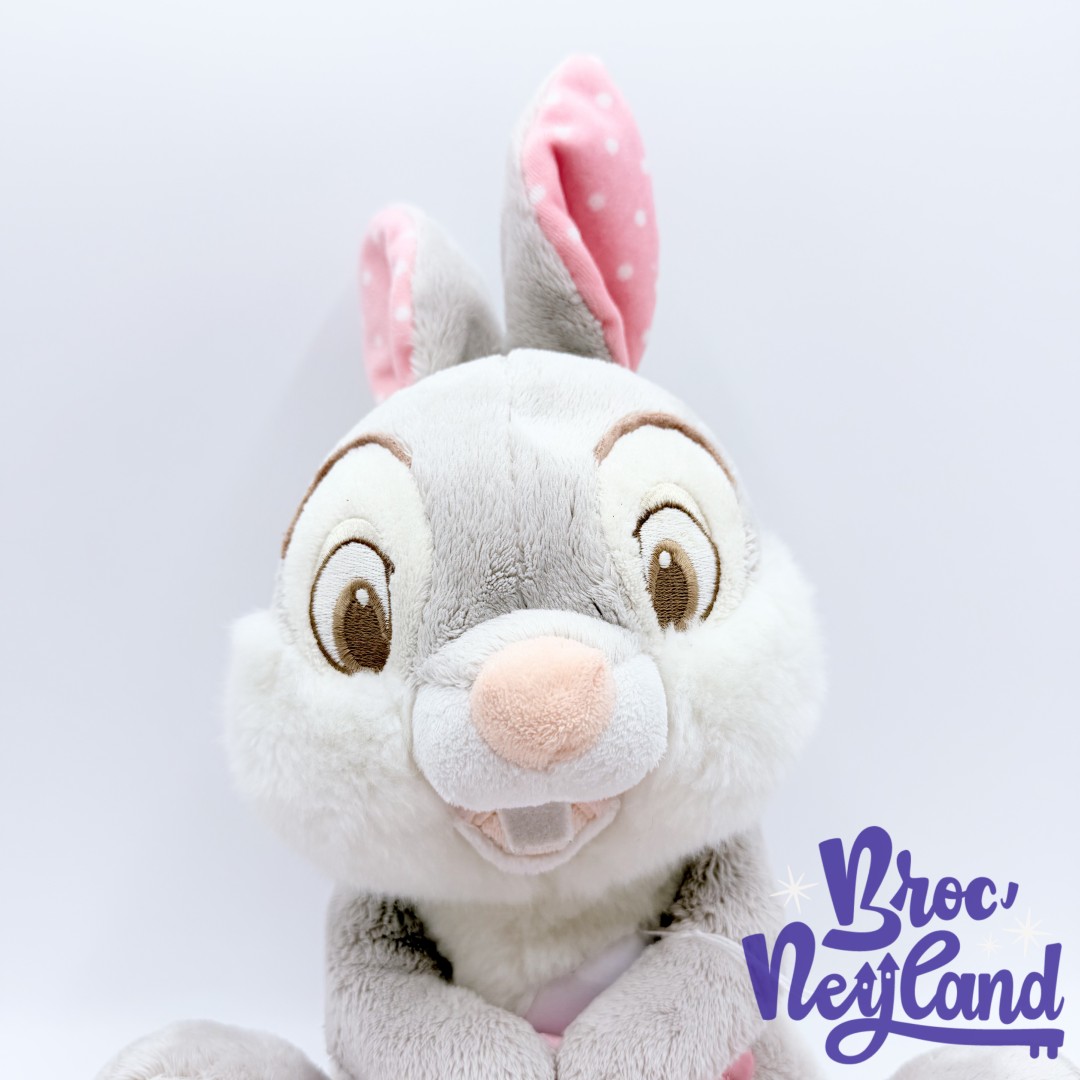 Peluche-doudou-Panpan-Thumper-Disney-Store-Bambi-lapin-gris-rose-écusson-25-cm (2)