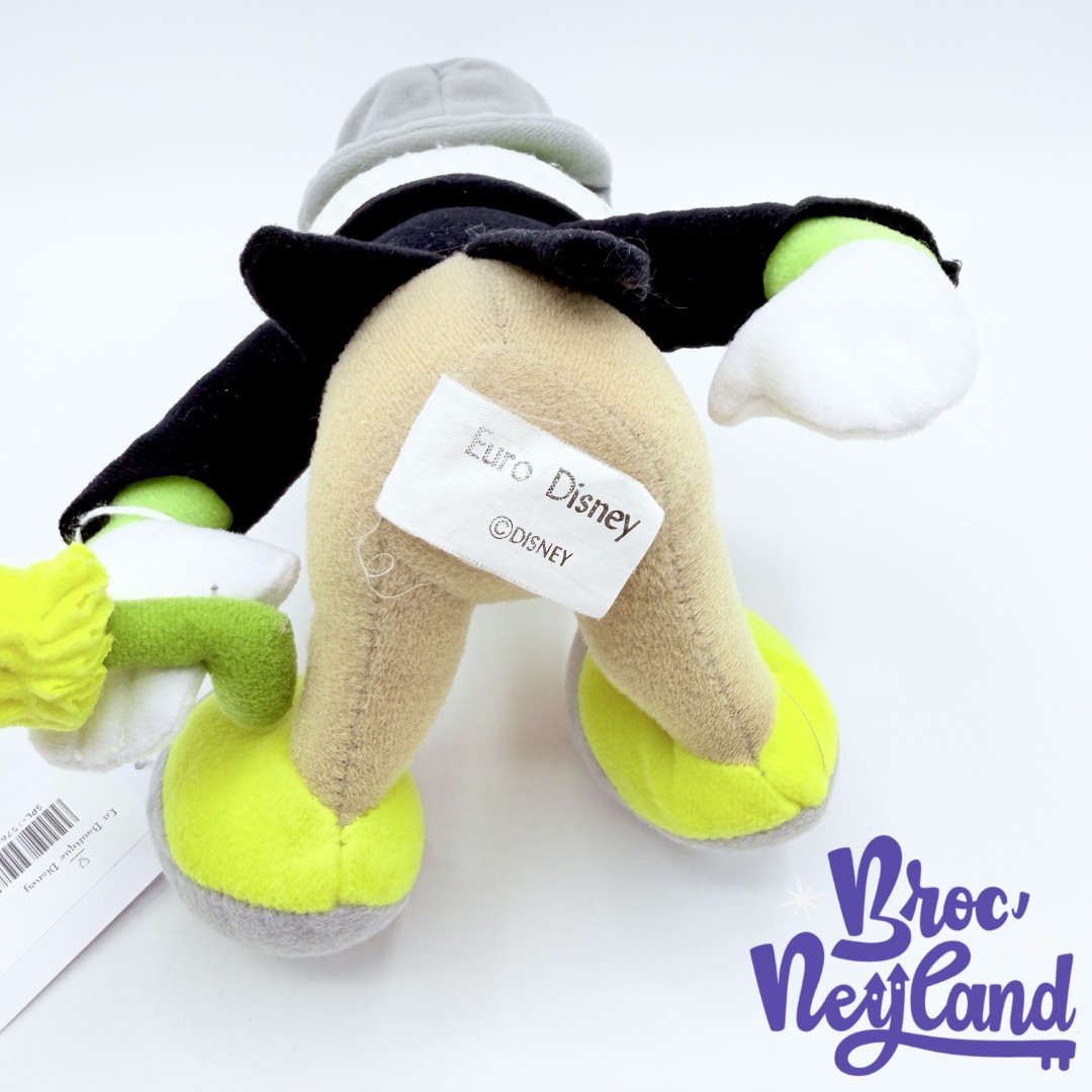 Peluche-Jiminy-Cricket-Pinocchio-Euro-Disney-Disneyland-criquet-vert-parapluie-vintage-28-cm (3)