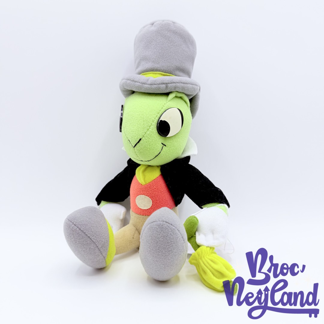 Peluche-Jiminy-Cricket-Pinocchio-Euro-Disney-Disneyland-criquet-vert-parapluie-vintage-28-cm (1)