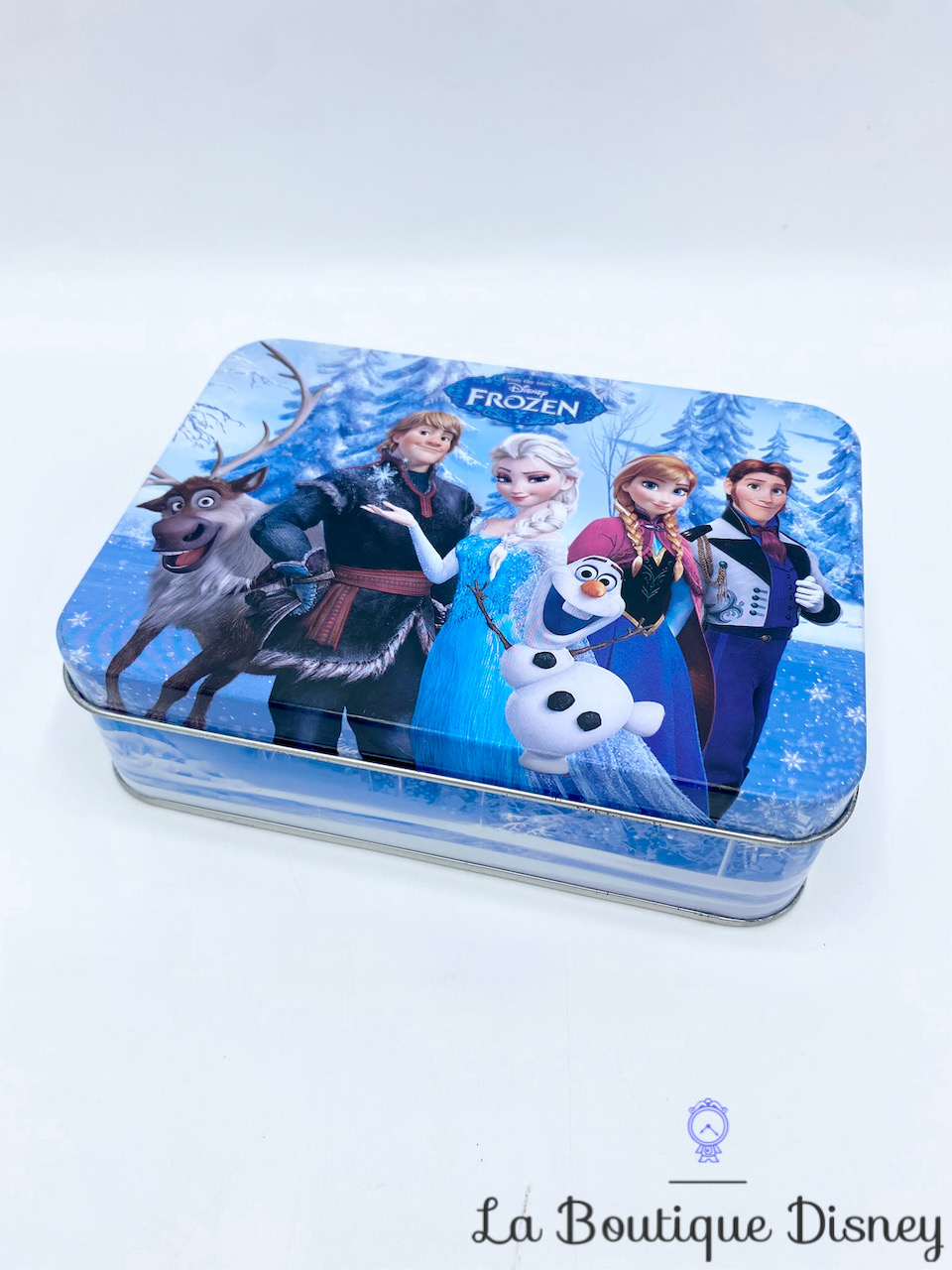 Boite métal La reine des neiges Disney Frozen Secret de Gourmet rectangulaire bleu