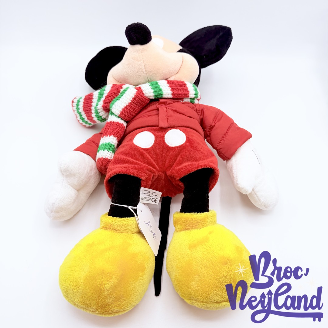 Peluche-Mickey-Mouse-Noël-Disney-Store-2010-manteau-rouge-écharpe-45-cm (5)