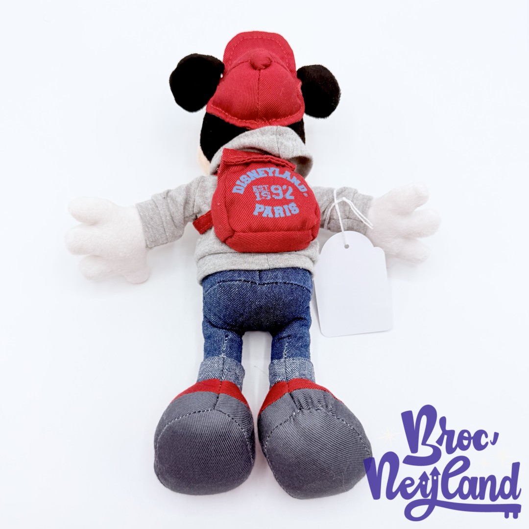 Peluche-Mickey-Mouse-EST-1992-Disneyland-Paris-Disney-jean-rouge-28-cm (3)