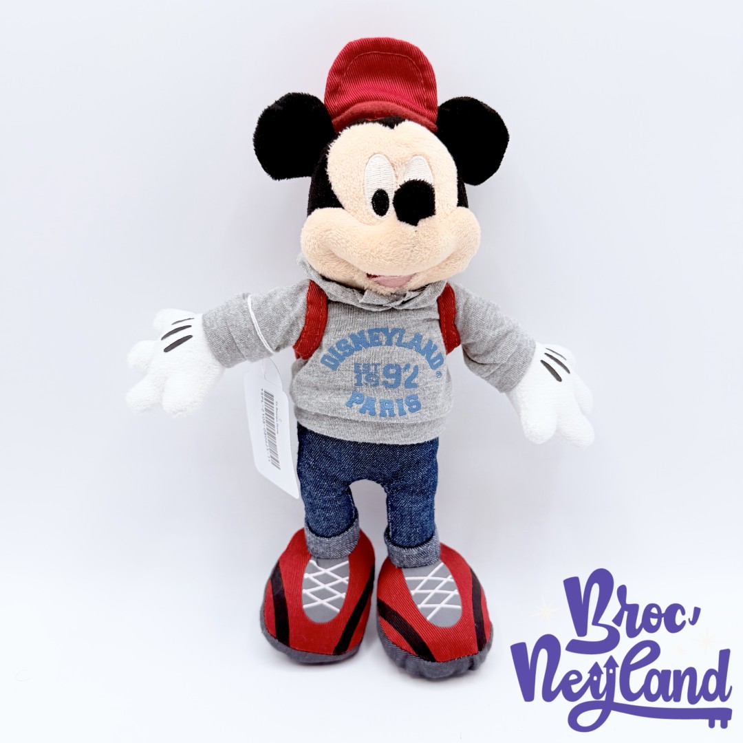 Peluche-Mickey-Mouse-EST-1992-Disneyland-Paris-Disney-jean-rouge-28-cm (4)