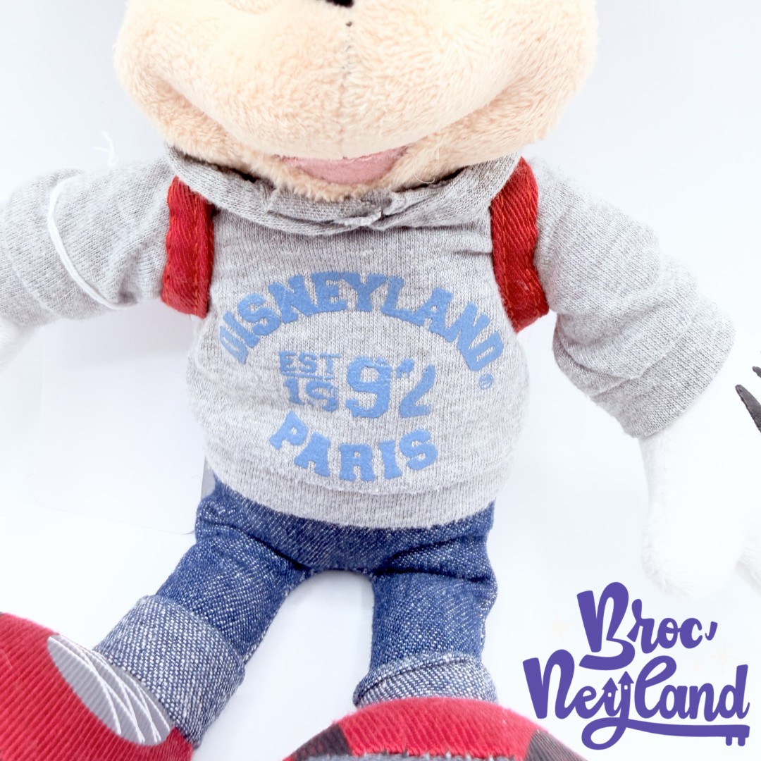 Peluche-Mickey-Mouse-EST-1992-Disneyland-Paris-Disney-jean-rouge-28-cm (5)