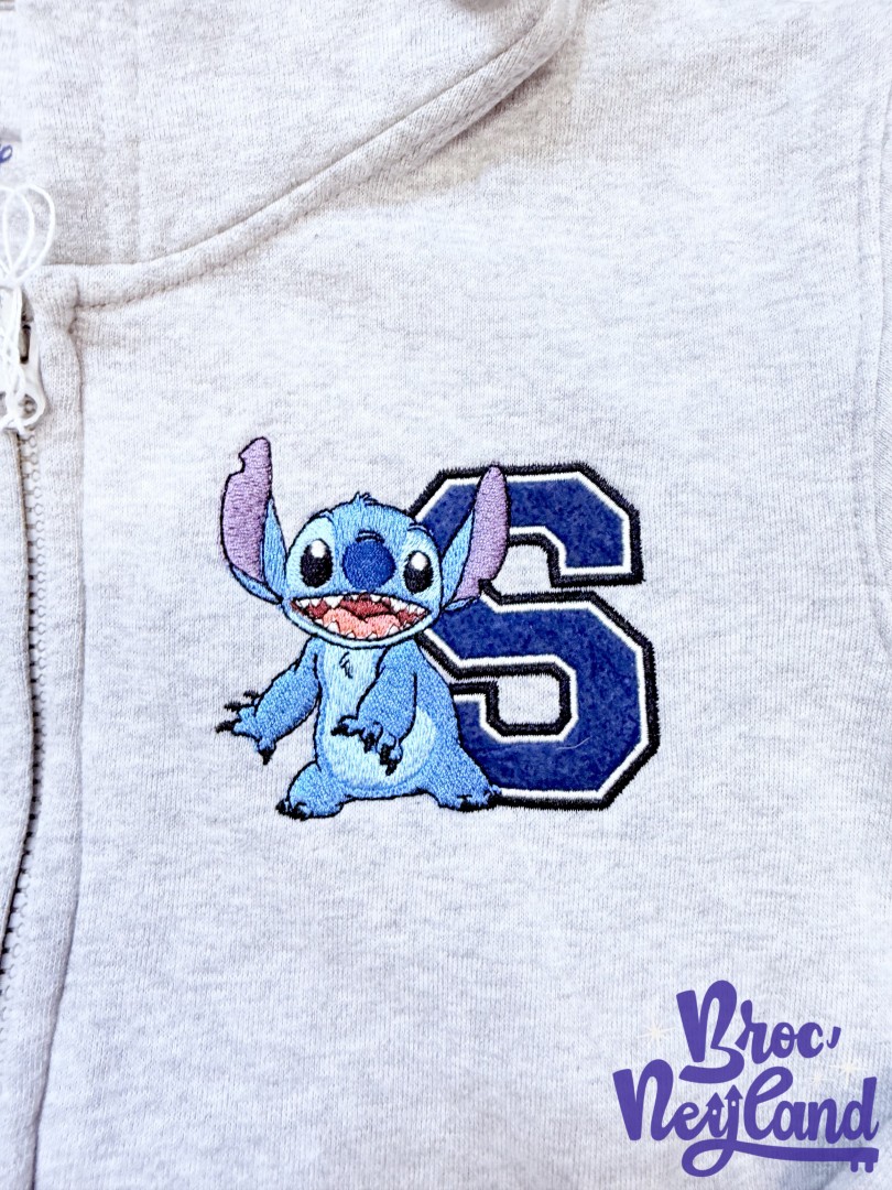 Veste-Stitch-Disneyland-Paris-Disney-brodée-gris-taille-8-ans (4)