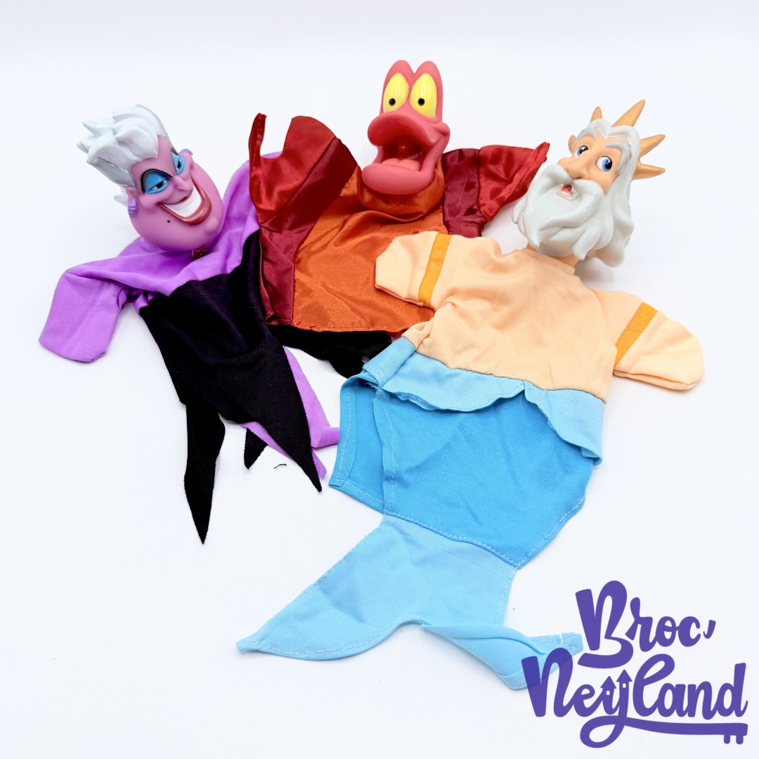 Marionnettes-La-Petite-sirène-disney-main-vintage-Triton-Sébastien-Ursula (5)