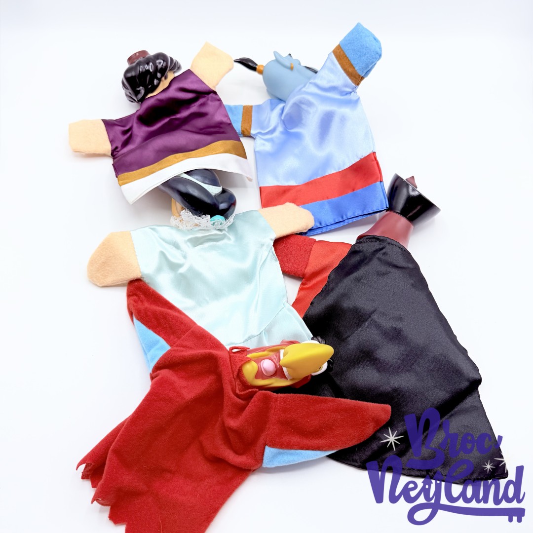 Marionnettes-Aladdin-Disney-main-vintage-Iago-Jafar-Génie-Jasmine (4)