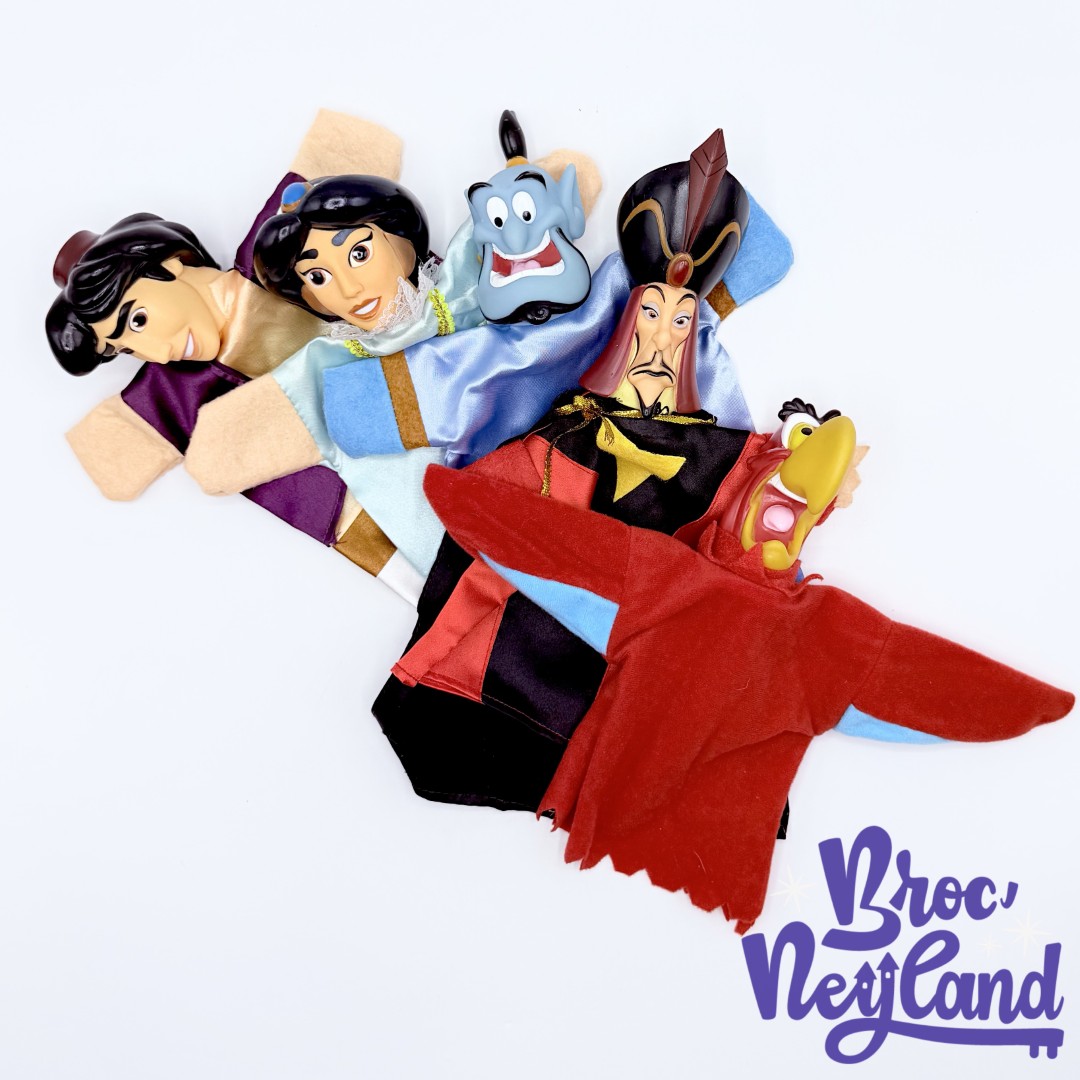 Marionnettes-Aladdin-Disney-main-vintage-Iago-Jafar-Génie-Jasmine (2)