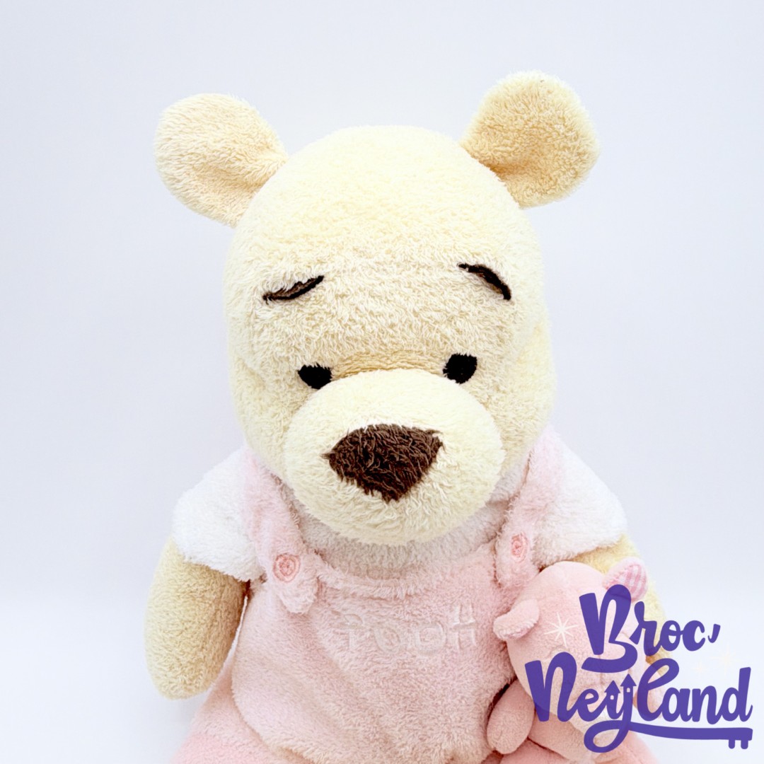Peluche-Winnie-ourson-salopette-rose-Disney-Store-doudou-pastel-écusson-30-cm (2)