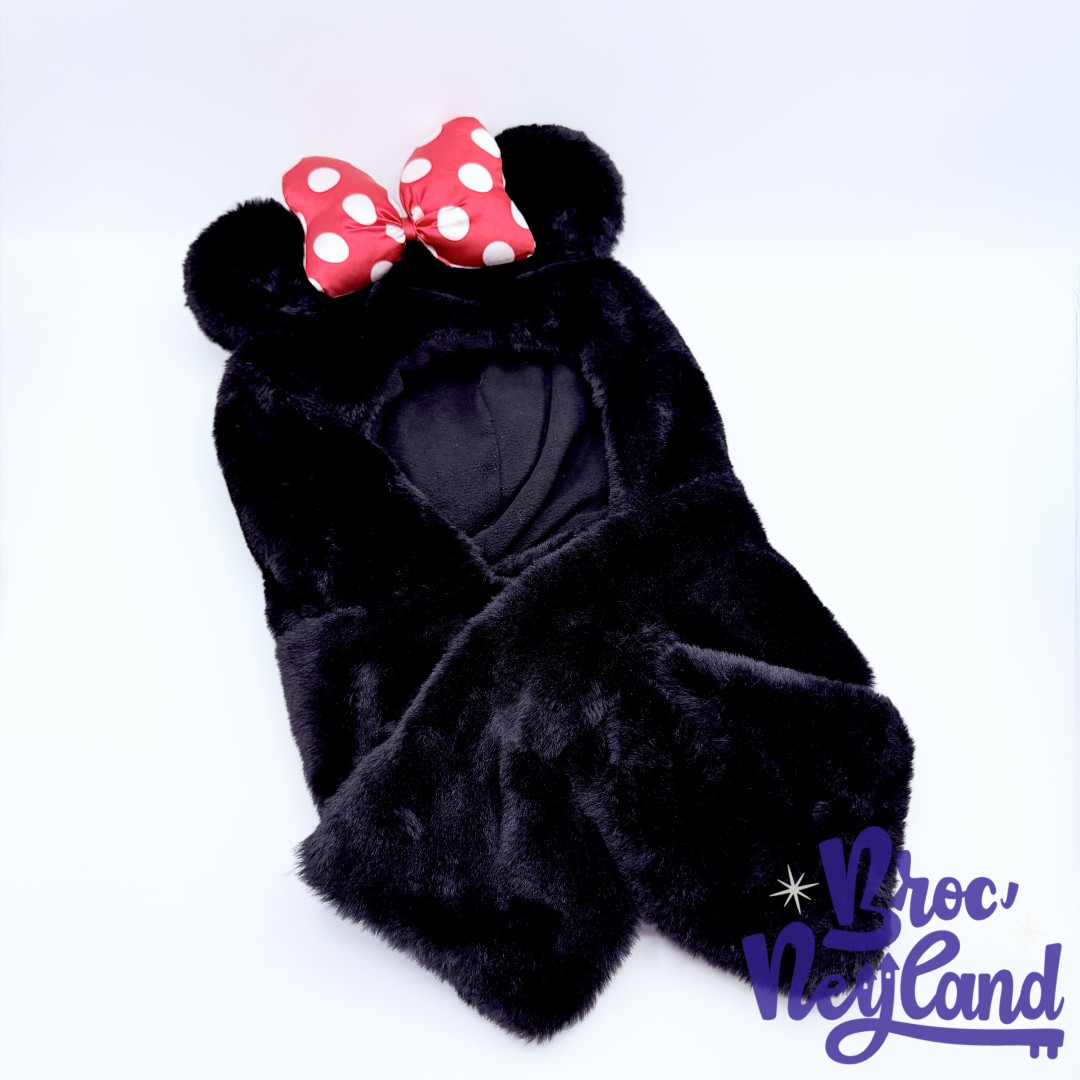 Bonnet-Cagoule-Minnie-Mouse-Dsneyland-Disney-chapeau-capuche-écharpe-intégrée-2-en-1-noir (4)