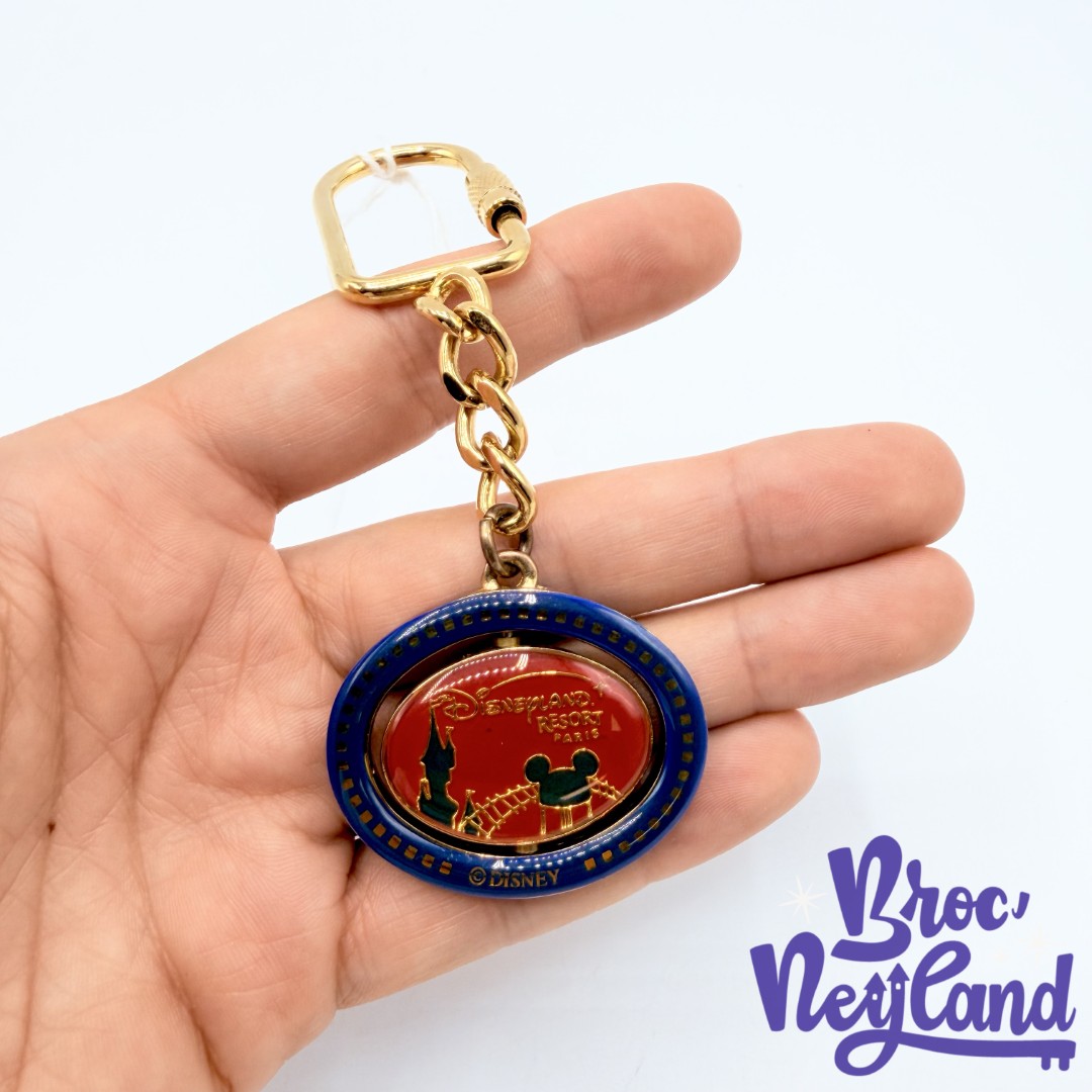 Porte-clés-Mickey-Mouse-Parc-Disneyland-Resort-Paris-tourne-métal-bleu-rouge (4)