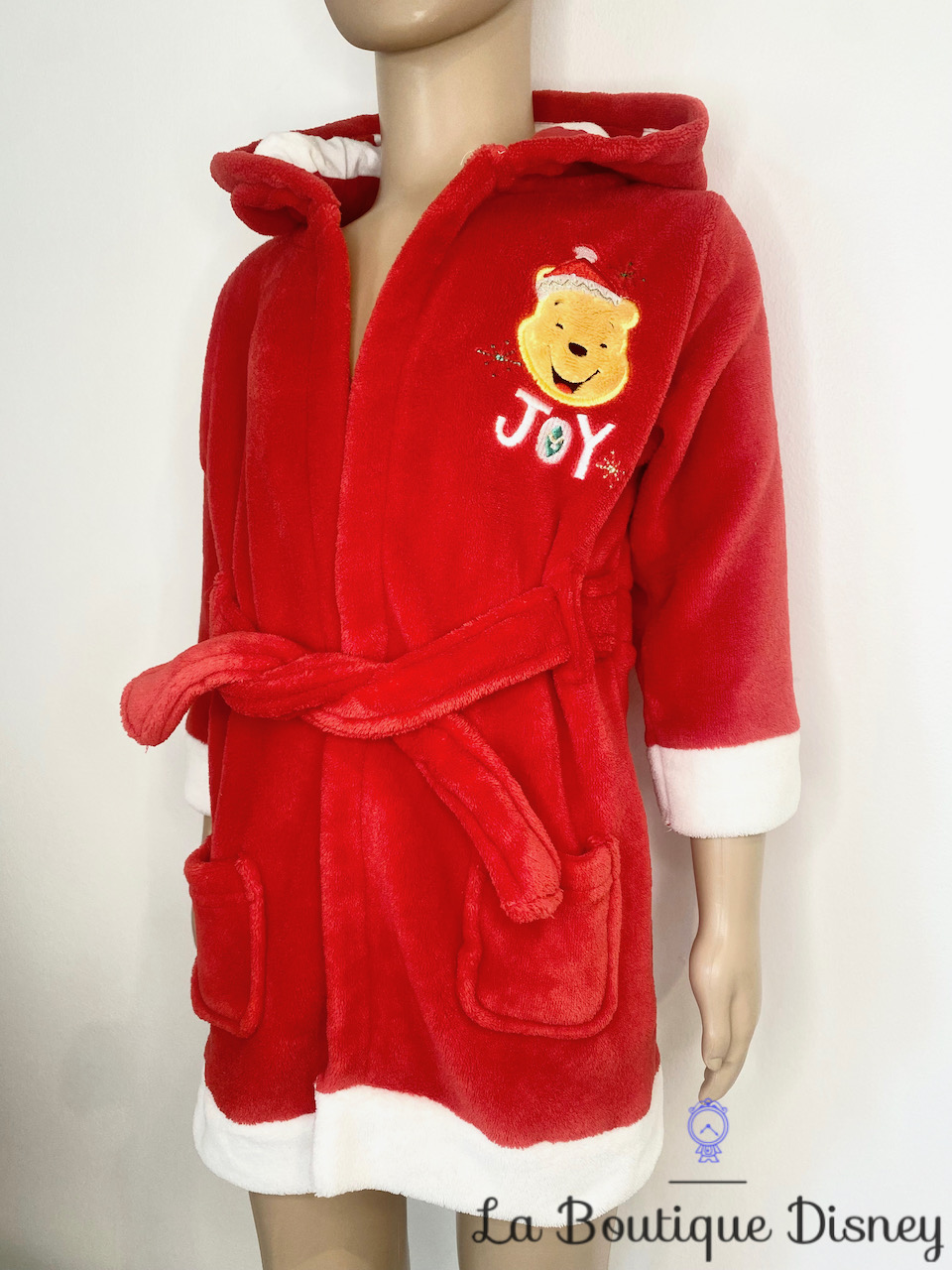 Robe de chambre Winnie l\'ourson Noël JOY Disney Store taille 18-24 mois peignoir rouge