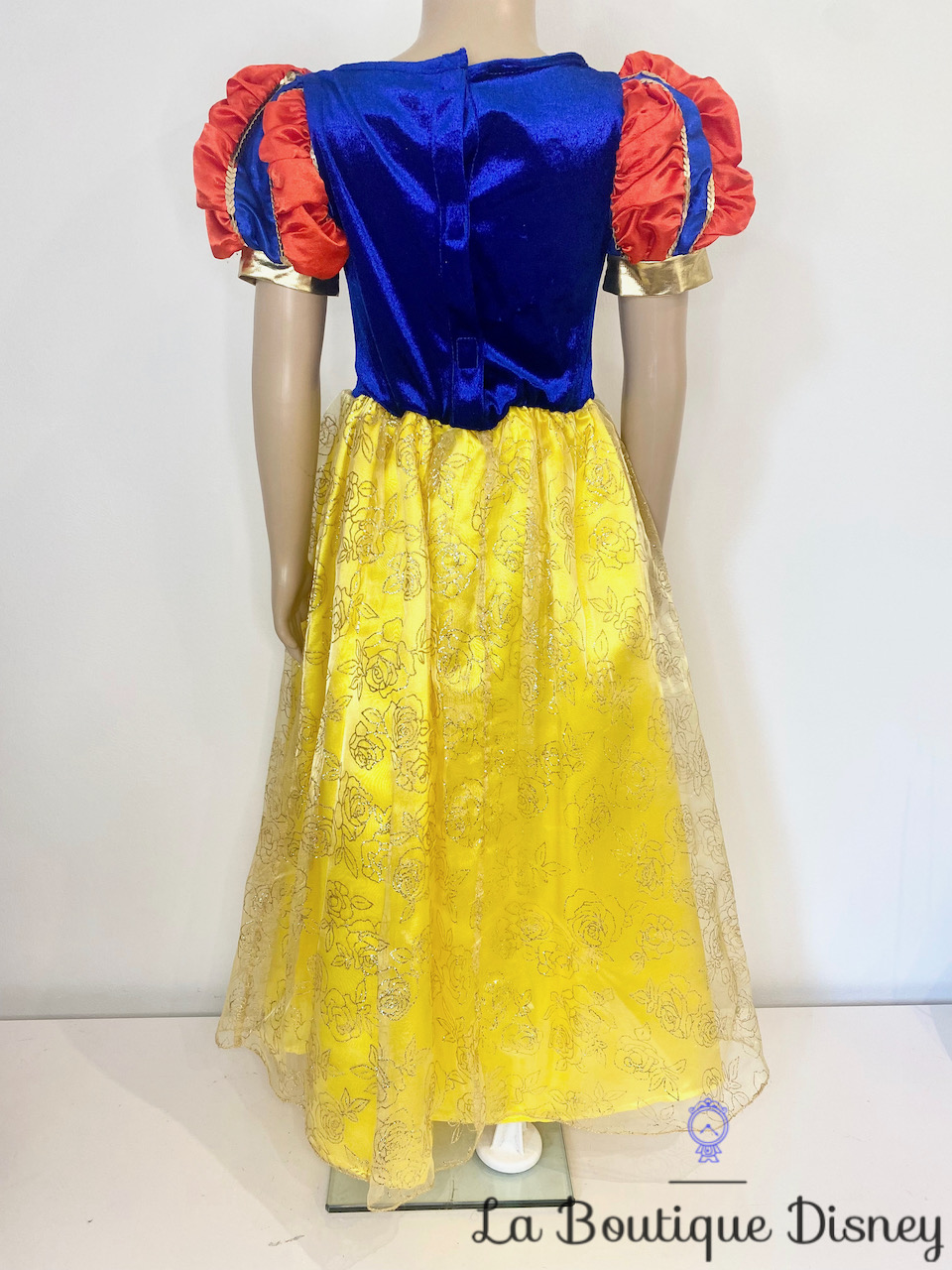 Déguisement Blanche Neige Disneyland Paris Disney taille 6 ans robe  princesse bleu jaune paillettes pomme