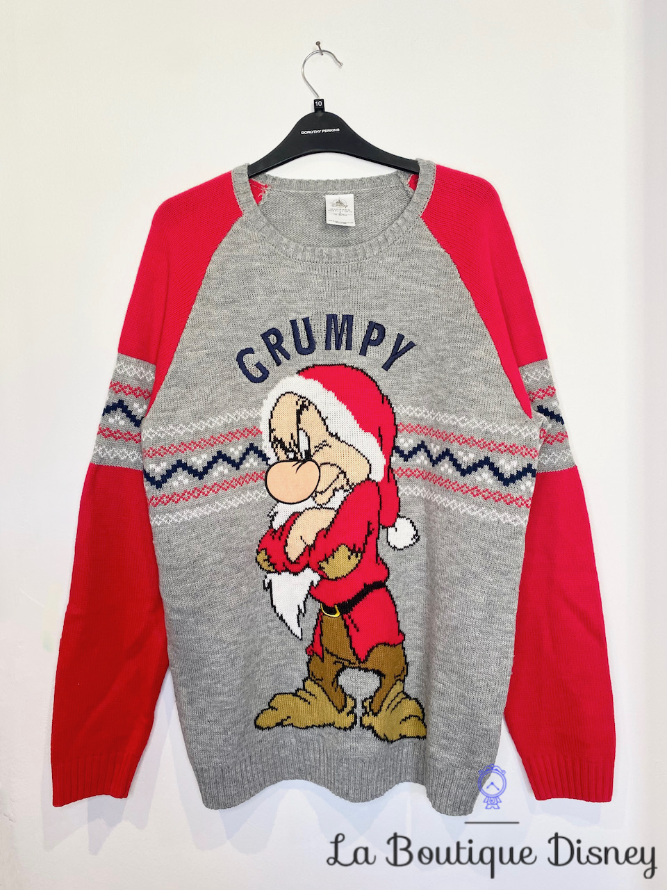 Pull Noël Grincheux Grumpy Disney Store taille M Blanche Neige et les sept nains