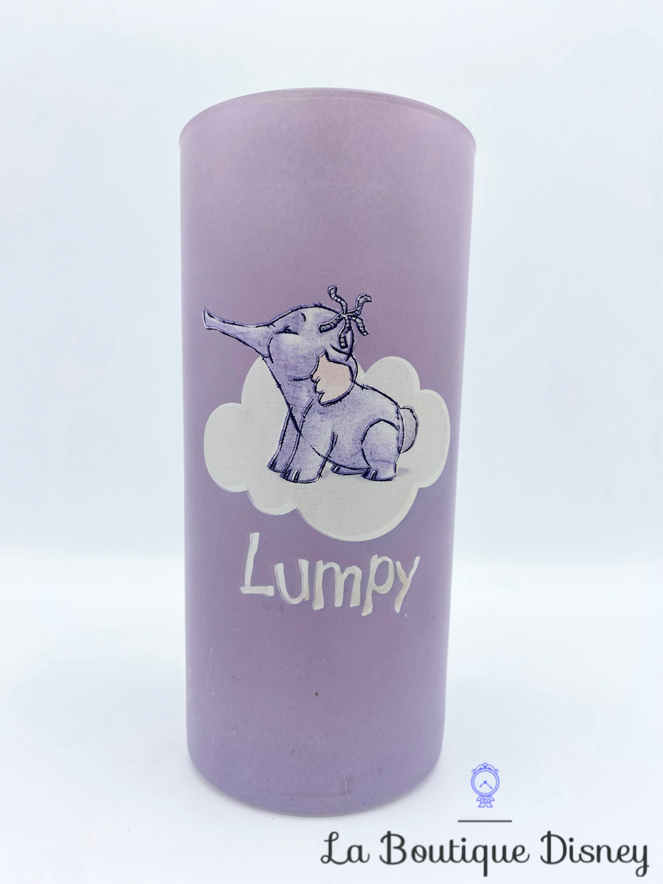 Verre Lumpy Winnie l\'ourson Disney Store éléphant violet