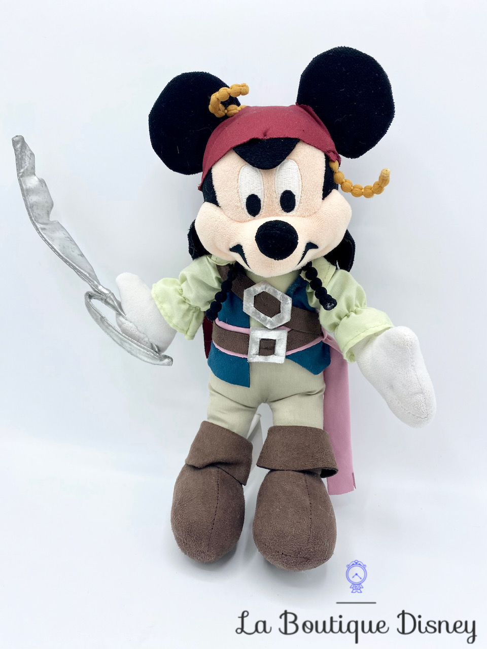 Peluche Mickey Mouse Pirates of the Caribbean Disney Parks Disneyland Jack Sparrow Caraibes 30 cm