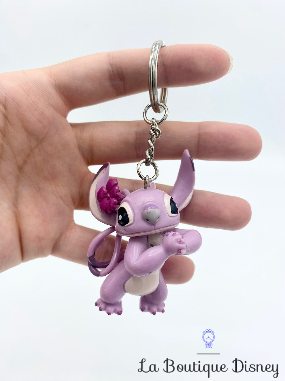 Disney-Porte-clés de voiture d'ange rose CAN O & Stitch pour femme
