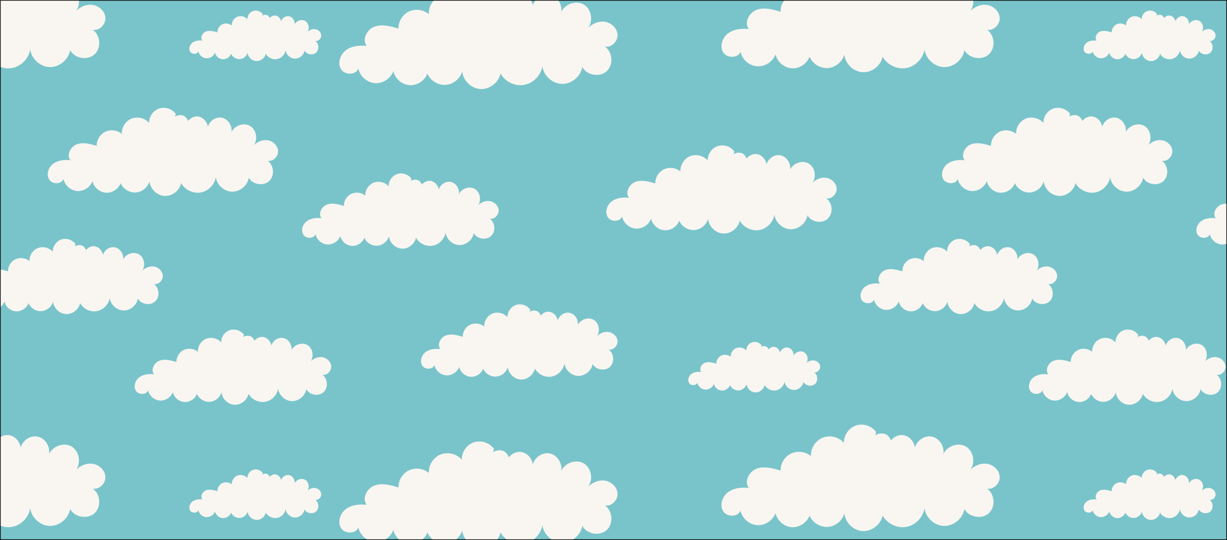 motif nuage turquoise 2500x1100