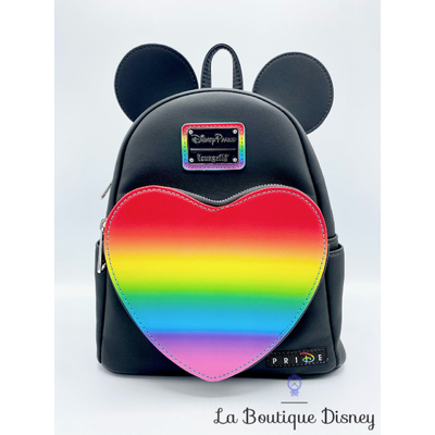 Sac dos Loungefly Pride Disney Parks Disneyland noir coeur arc