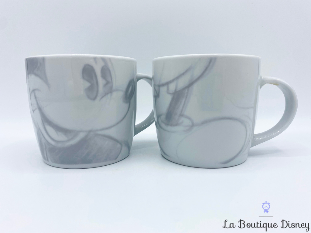 Paire Tasses Mickey Mouse Disney Mug Blanc Corps Tête Dessin Duo Ensemble Vaissellemugs Et