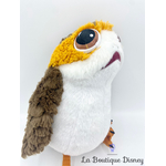 Peluche-Porg-Star-Wars-Disneyland Paris Disney-oiseau blanc-marron-25-cm