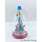boule-noel-chateau-disneyland-fée-clochette-disney-rose-bleu-verre-ornement-suspension-1