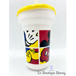 gobelet-paille-café-mickey-disney-village-verre-plastique-jaune-vintage-7