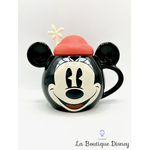 Tasse Minnie Mouse Disney Parks 2018 mug Disneyland relief 3D noir visage oreilles chapeau rouge