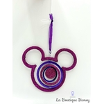 ornement-noel-tete-mickey-violet-paillettes-disneyland-disney-suspension-sapin-boule-métal-0